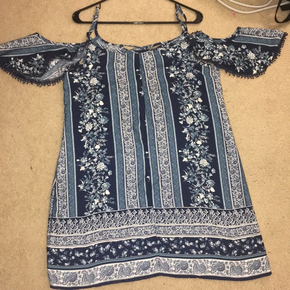 Blue off the shoulder dress - Picture 2 of 2